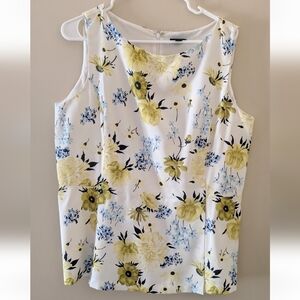Ann Taylor White Floral Tank Top